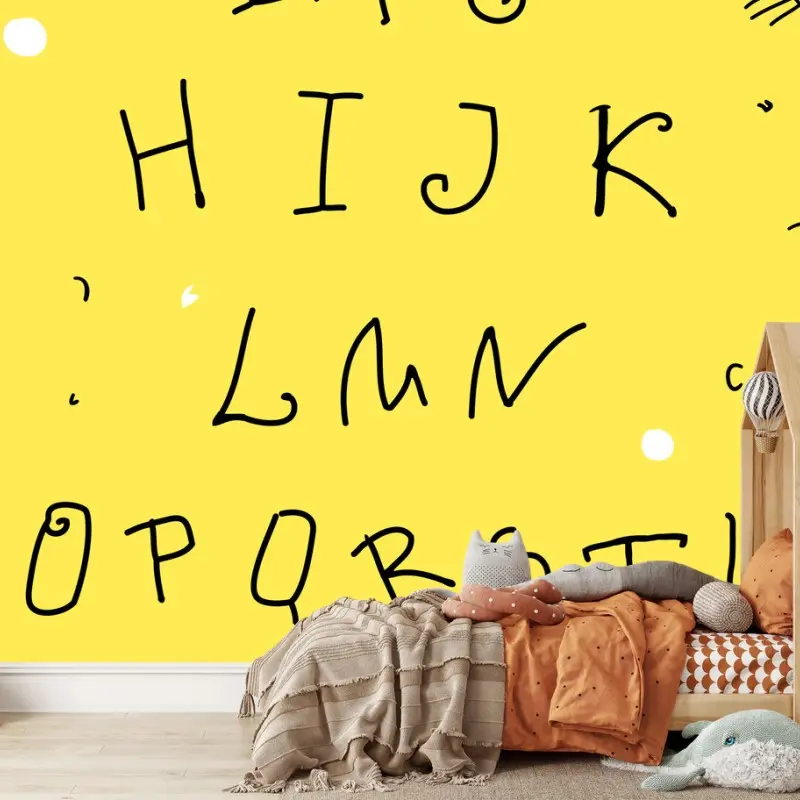 Wall mural playful alphabet with cats