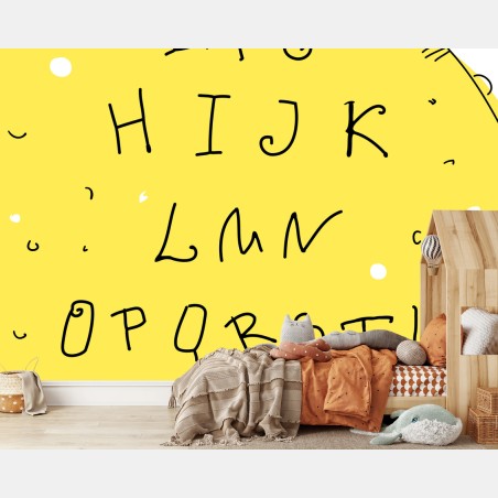 Wall mural playful alphabet with cats • Wallissimo®