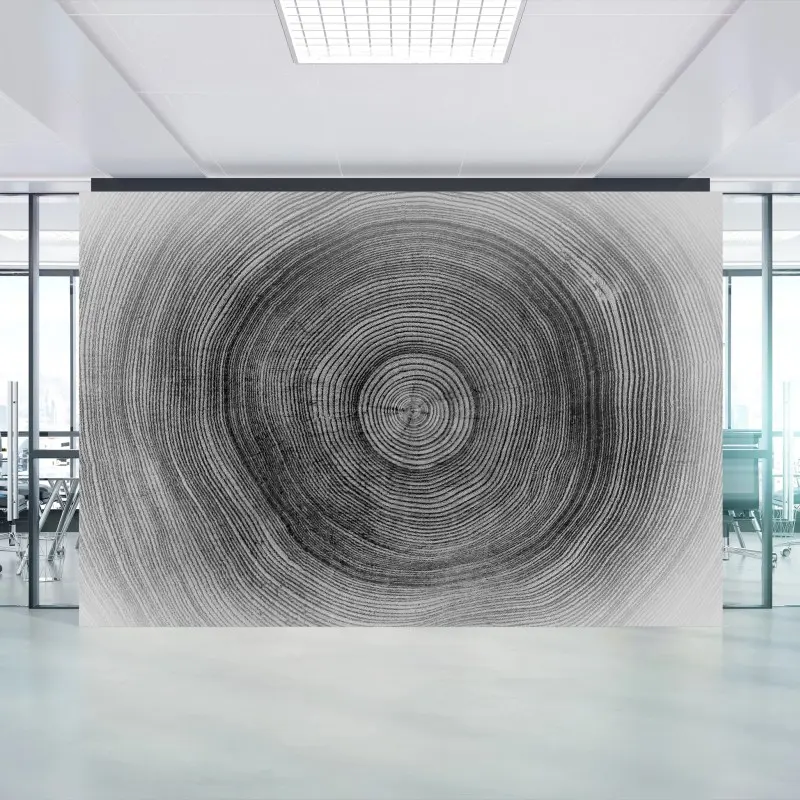 Wall mural monochrome tree rings texture
