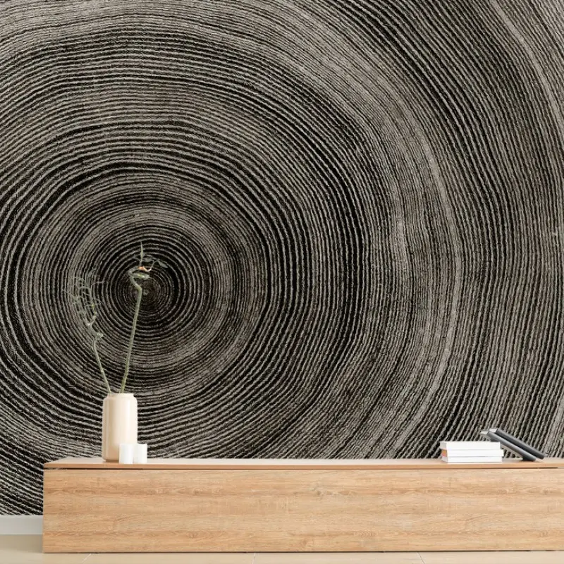 Wall mural concentric tree rings wood texture
