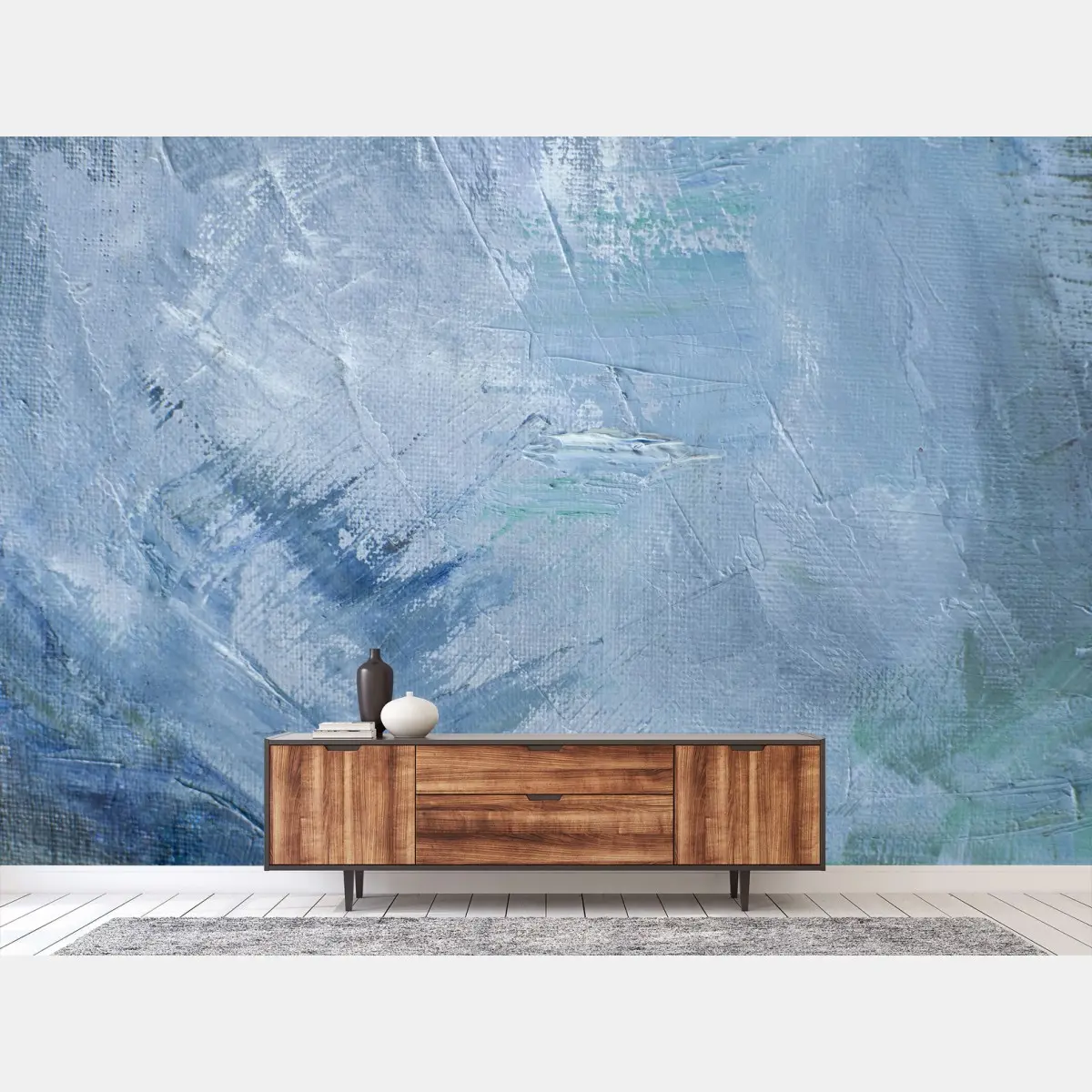 Wall mural serene blue textured abstract • Wallissimo®