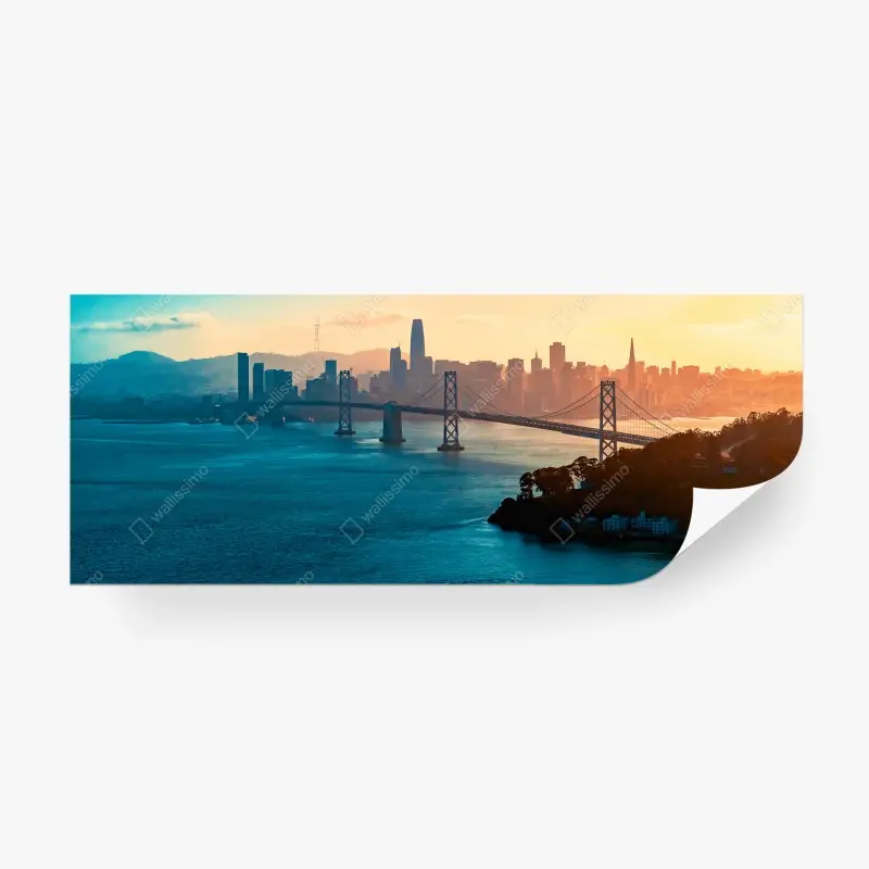 Wall mural San Francisco Bay Bridge panoramic cityscape