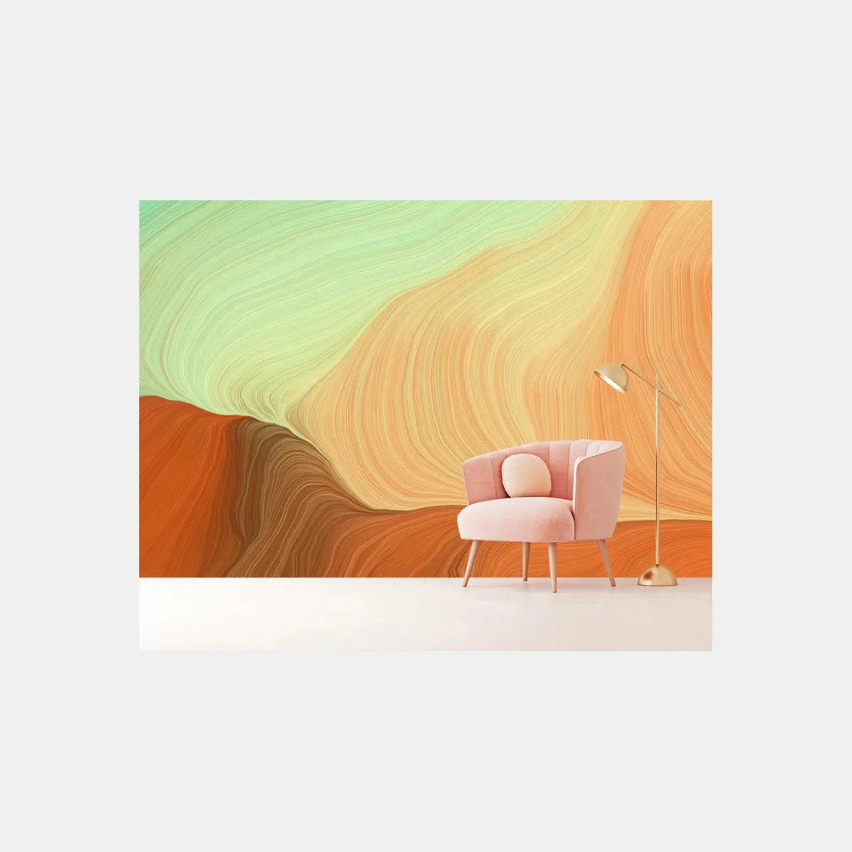 Wall mural dreamy sandy wave abstract • Wallissimo®