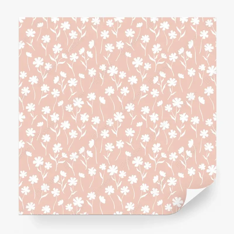 Wall mural delicate pink floral pattern