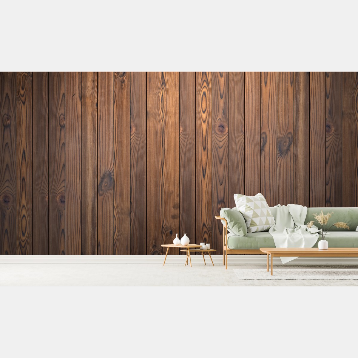 Wall mural rustic wooden plank wall background • Wallissimo®