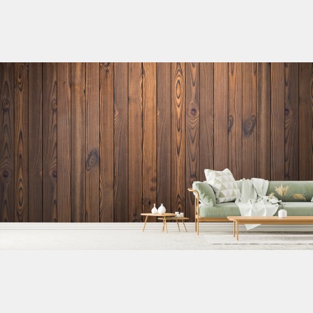 Wall mural rustic wooden plank wall background • Wallissimo®