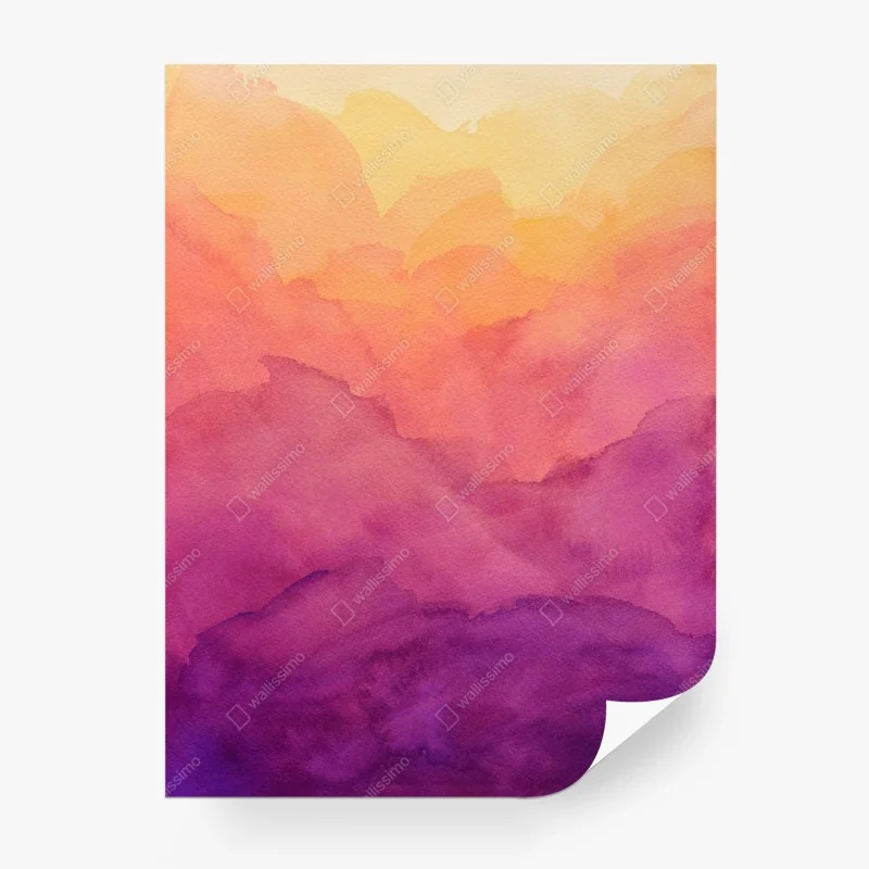 Wall mural sunset watercolor layers • Wallissimo® Wall mural sunset watercolor layers • Wallissimo®