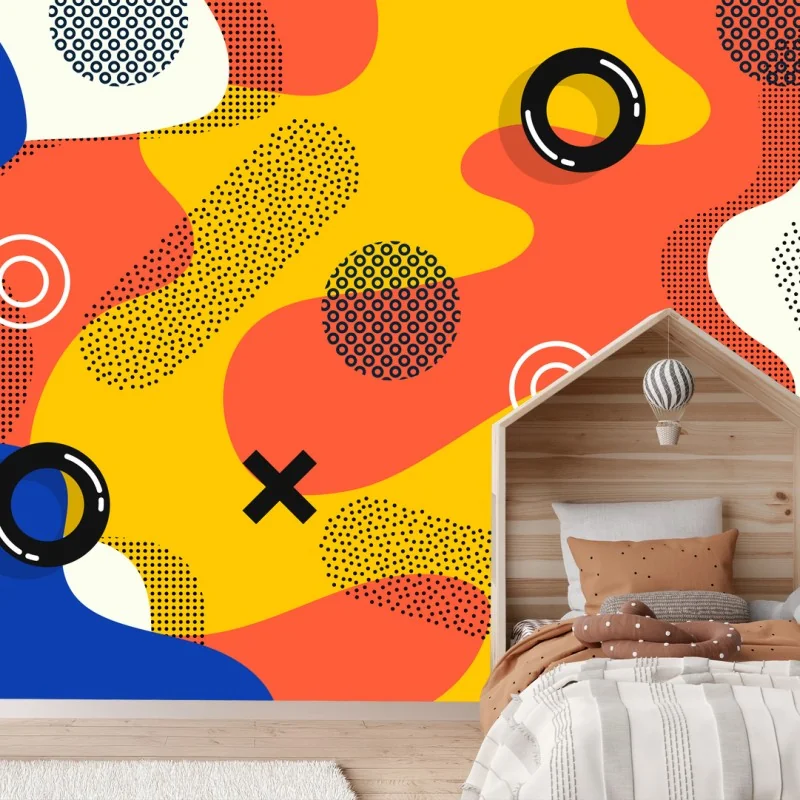 Wall mural vibrant abstract geometric pattern • Wallissimo® Wall mural vibrant abstract geometric pattern • Wallissimo®
