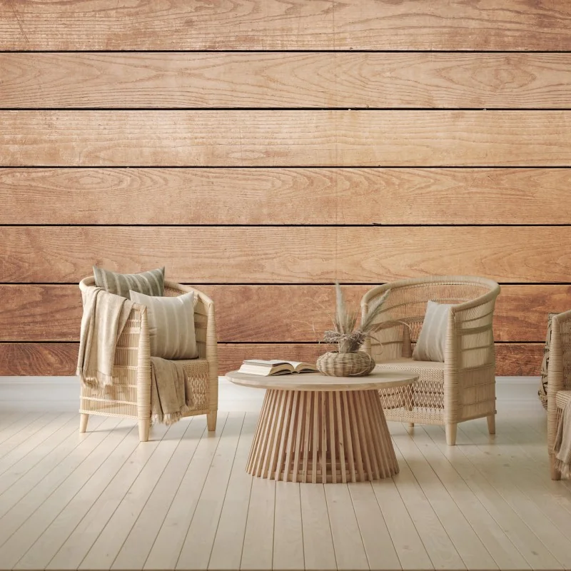 Wall mural rustic wood plank wall