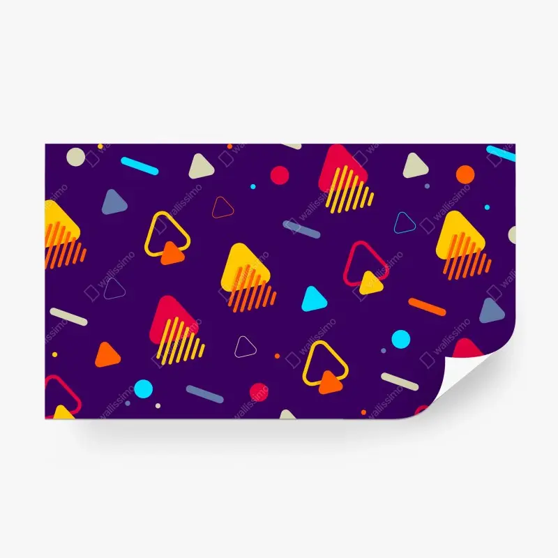Wall mural vibrant geometric pattern on purple background