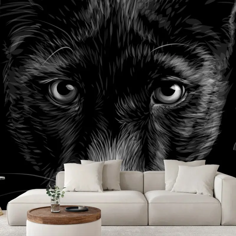 Wall mural black panther portrait