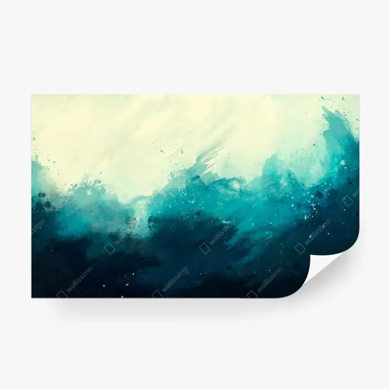 Wall mural turquoise ocean abstract watercolor