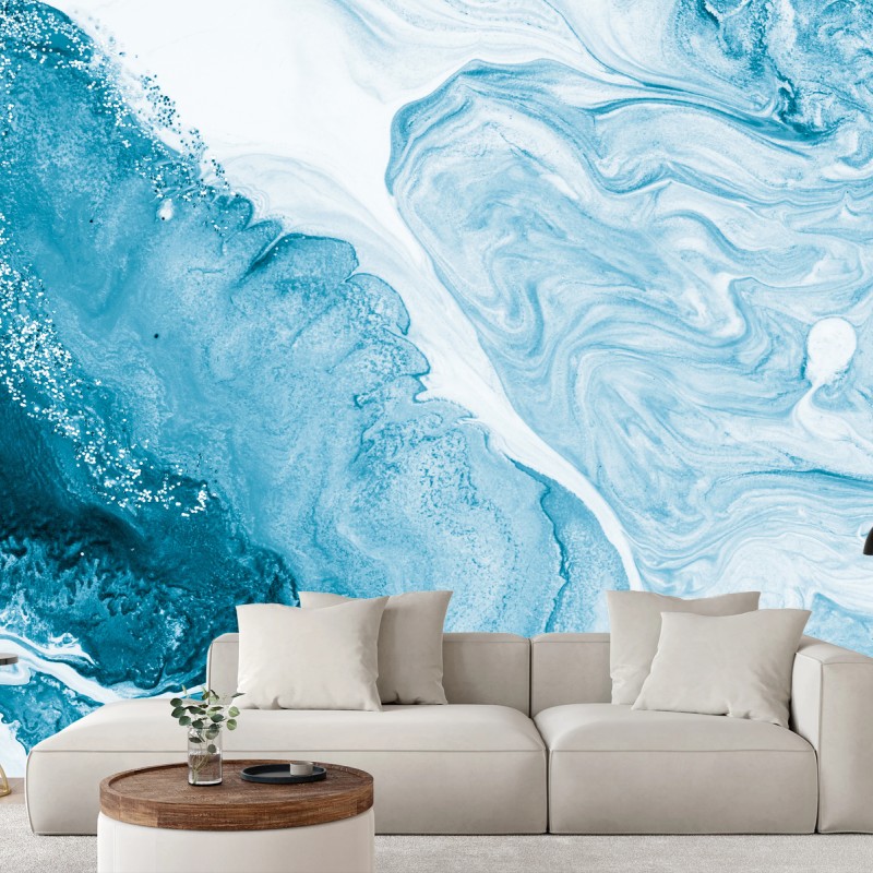 Wall mural blue marble ocean abstract