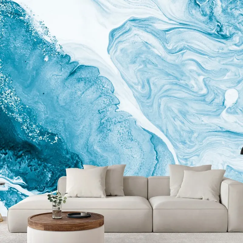 Wall mural blue marble ocean abstract