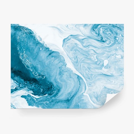 Wall mural blue marble ocean abstract • Wallissimo®