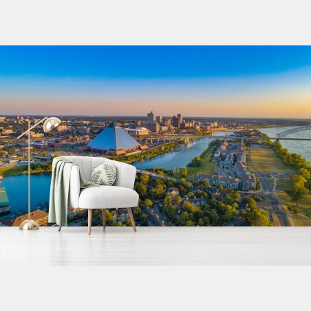 Wall mural Memphis skyline at sunset • Wallissimo®