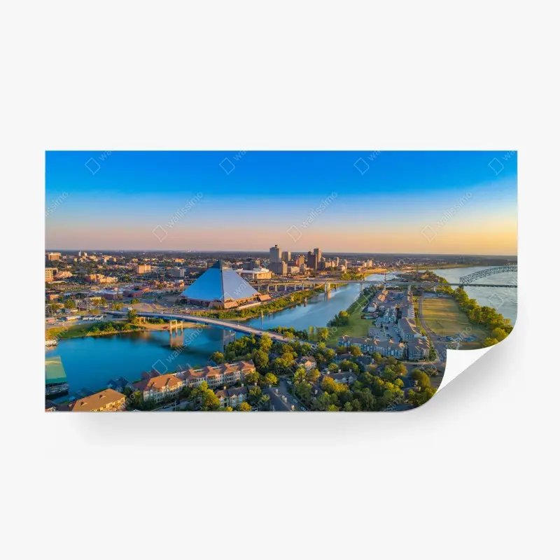 Wall mural Memphis skyline at sunset
