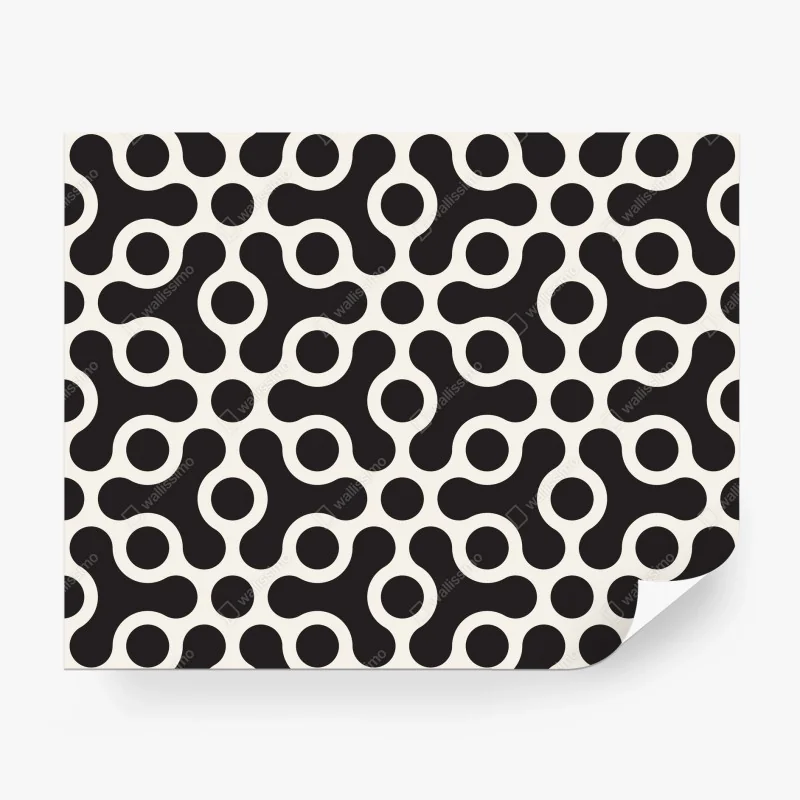Wall mural bold monochrome geometric pattern
