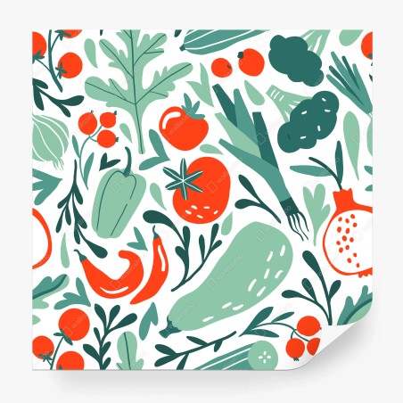 Wall mural fresh vegetable pattern • Wallissimo®