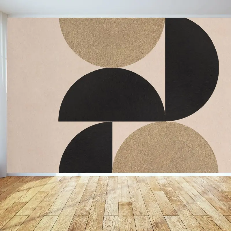 Wall mural gold and black geometric composition