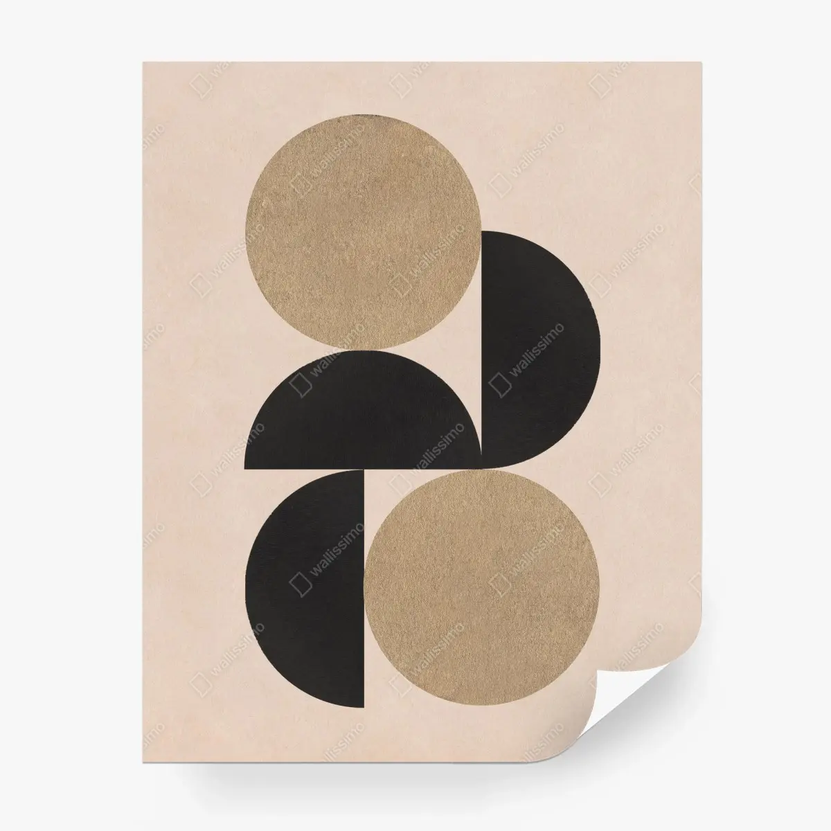 Wall mural gold and black geometric composition • Wallissimo®