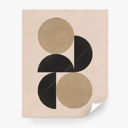 Wall mural gold and black geometric composition • Wallissimo®