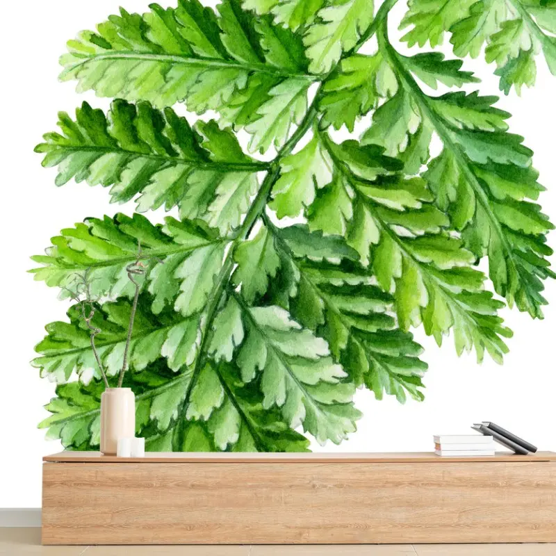 Wall mural delicate watercolor fern leaf