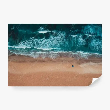 Wall mural aerial turquoise beach panorama • Wallissimo®