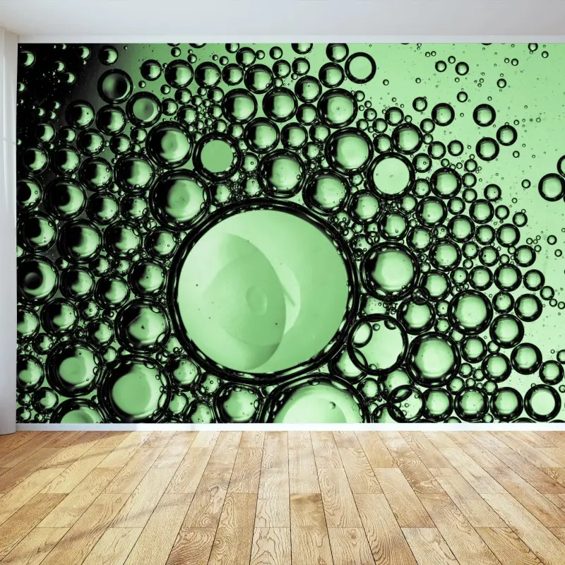Wall mural green bubble abstract pattern