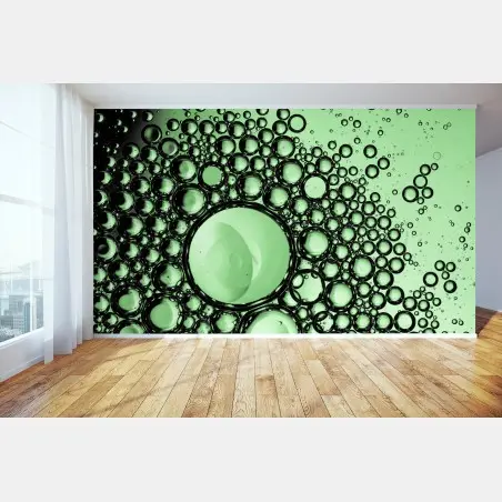 Wall mural green bubble abstract pattern • Wallissimo®