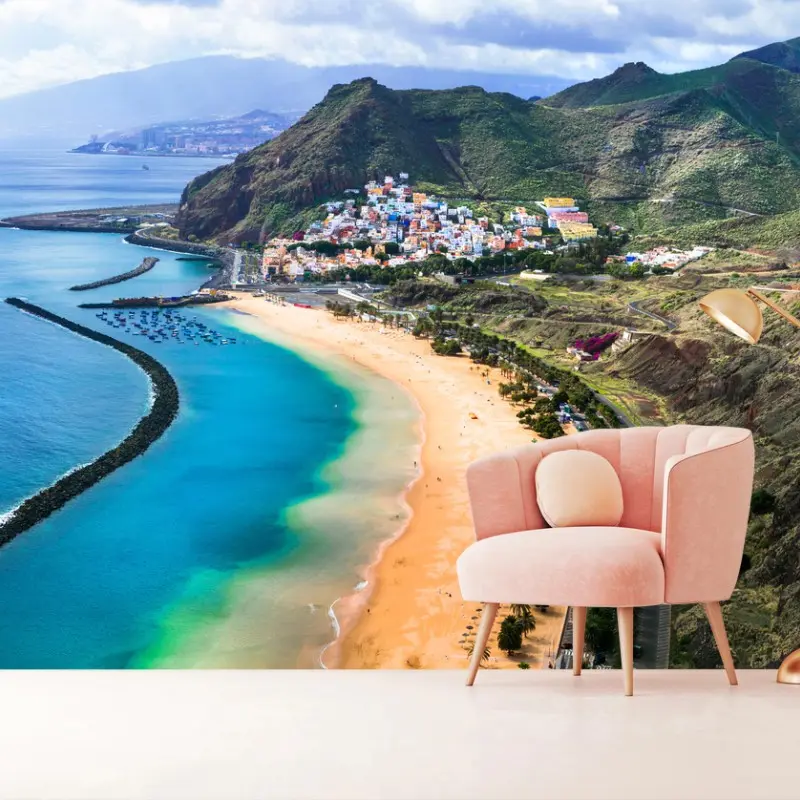 Wall mural turquoise bay coastal panorama