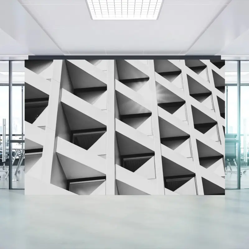 Wall mural modern geometric facade in monochrome