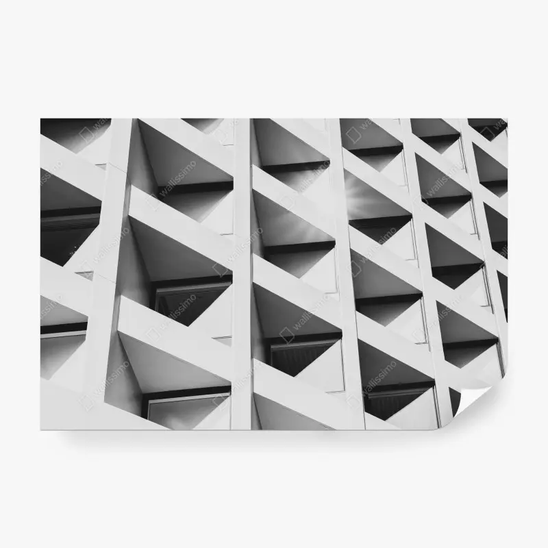 Wall mural modern geometric facade in monochrome