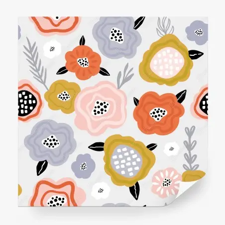 Wall mural playful pastel floral pattern • Wallissimo®