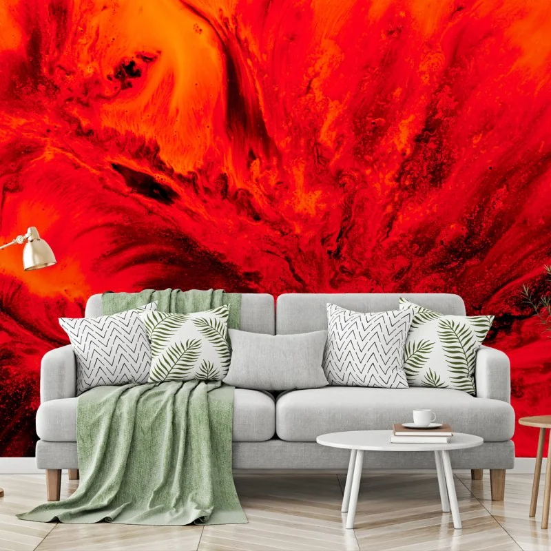 Wall mural ruby eruption abstract liquid splash