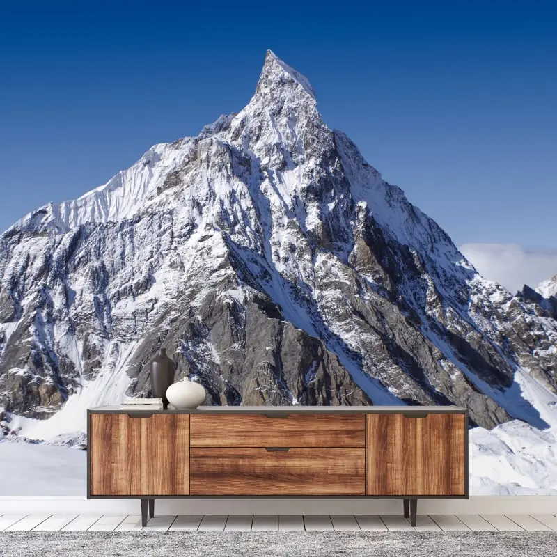 Wall mural majestic snow-capped mountain peak