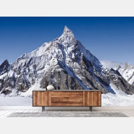 Wall mural majestic snow-capped mountain peak • Wallissimo®
