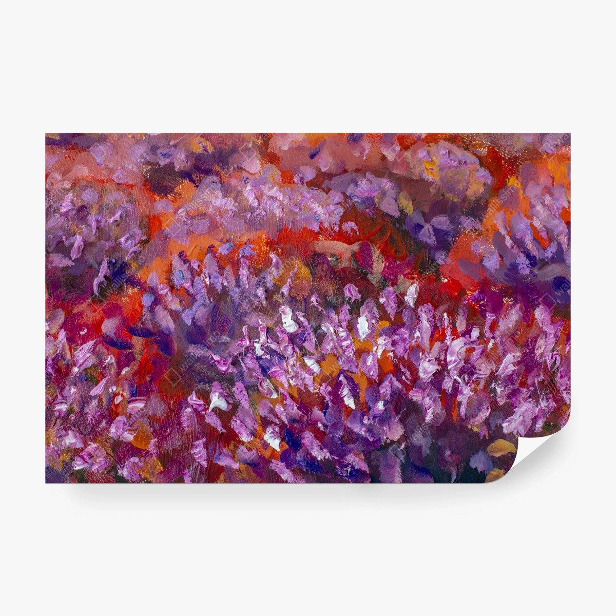 Wall mural lavender impressionist abstract flowers • Wallissimo®