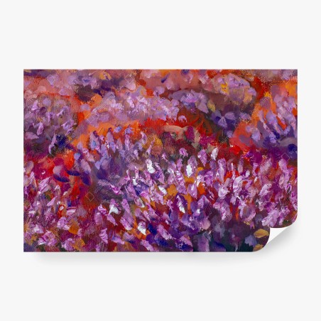 Wall mural lavender impressionist abstract flowers • Wallissimo®