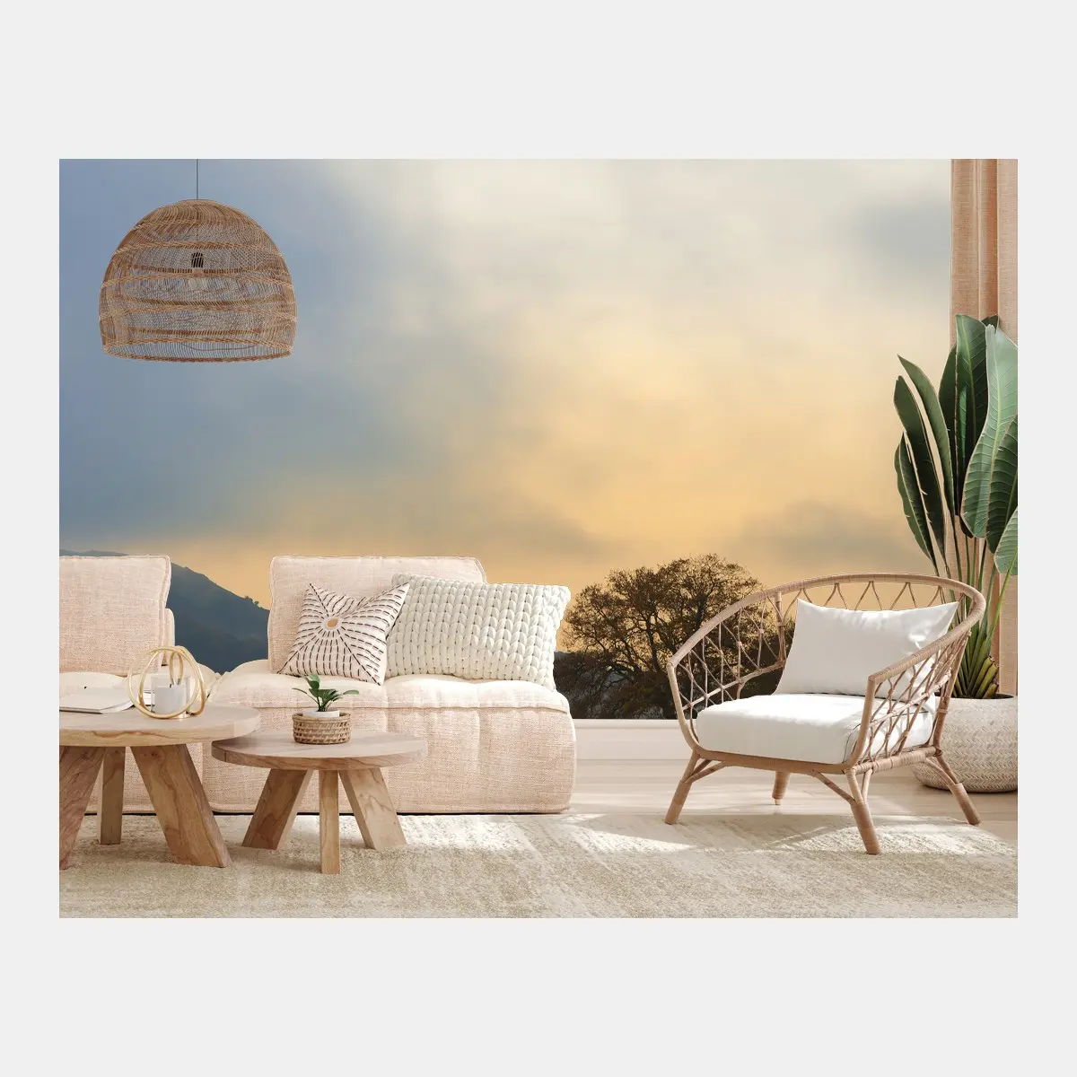 Wall mural misty sunrise over Coniston Water • Wallissimo®