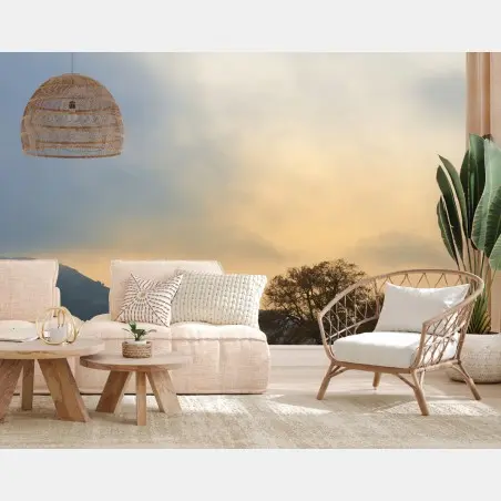 Wall mural misty sunrise over Coniston Water • Wallissimo®