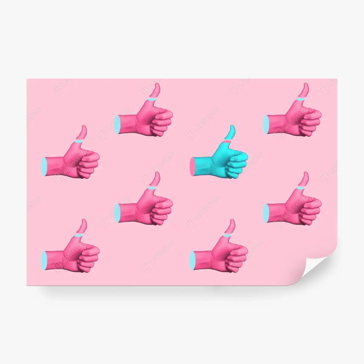 Wall mural pastel thumbs-up pattern • Wallissimo®