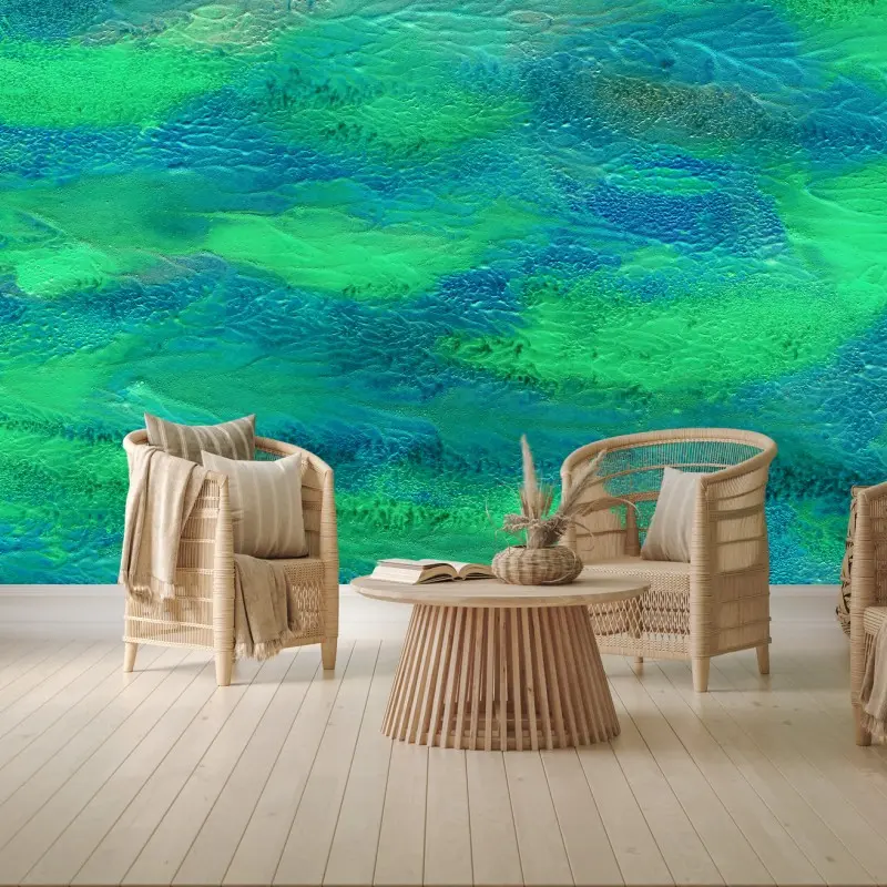 Wall mural turquoise ocean abstract watercolor