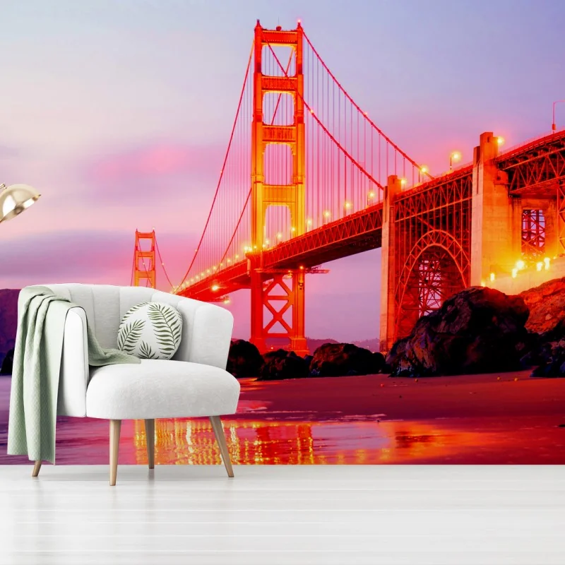 Wall mural Golden Gate Bridge at sunset