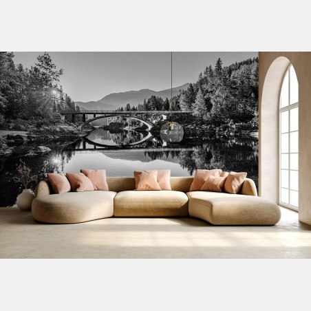 Wall mural sunrise at Belton Bridge • Wallissimo®