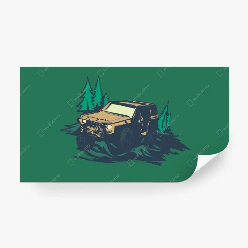 Wall mural rugged off-road suv in forest