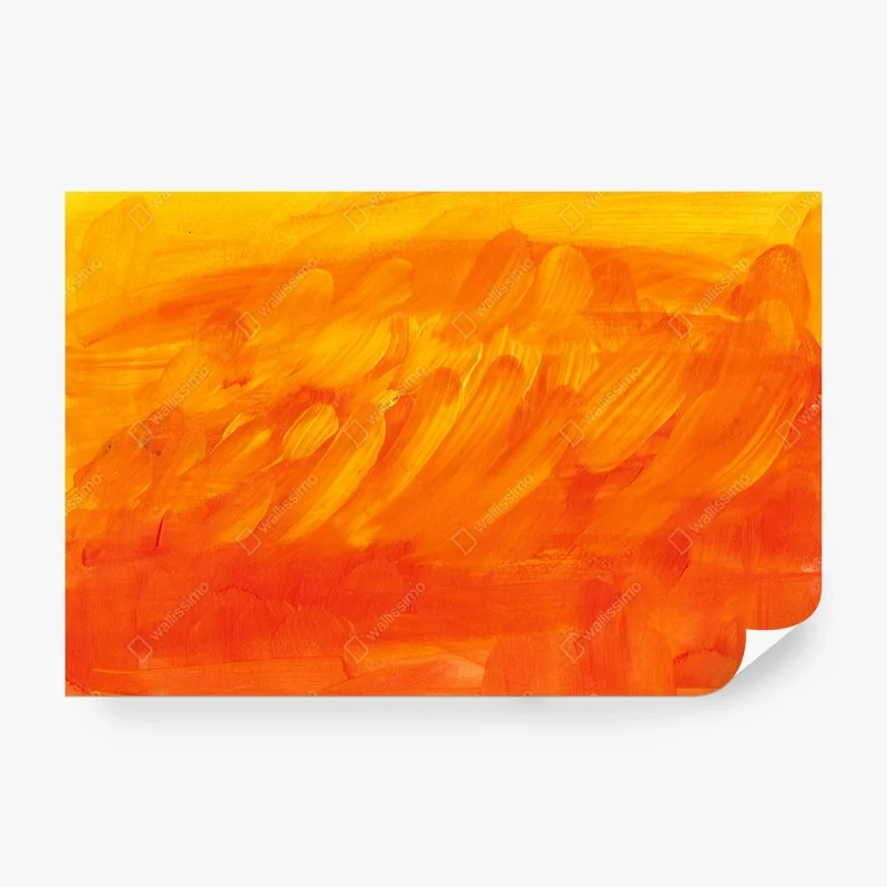 Wall mural warm orange abstract brushstrokes