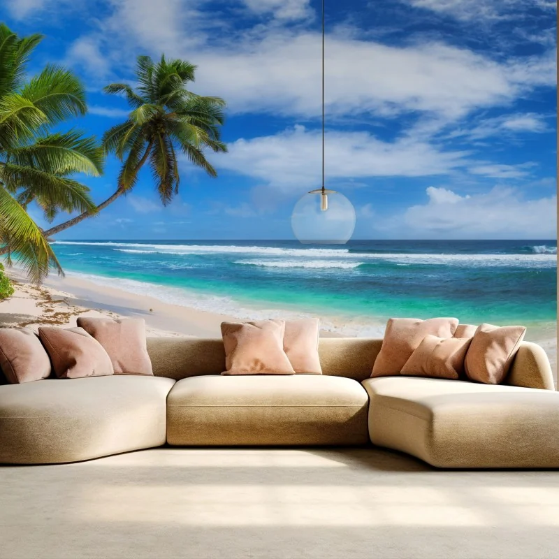 Wall mural tropical palm beach paradise