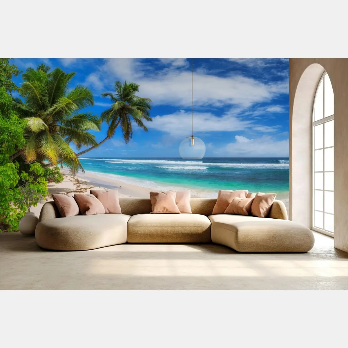 Wall mural tropical palm beach paradise • Wallissimo®
