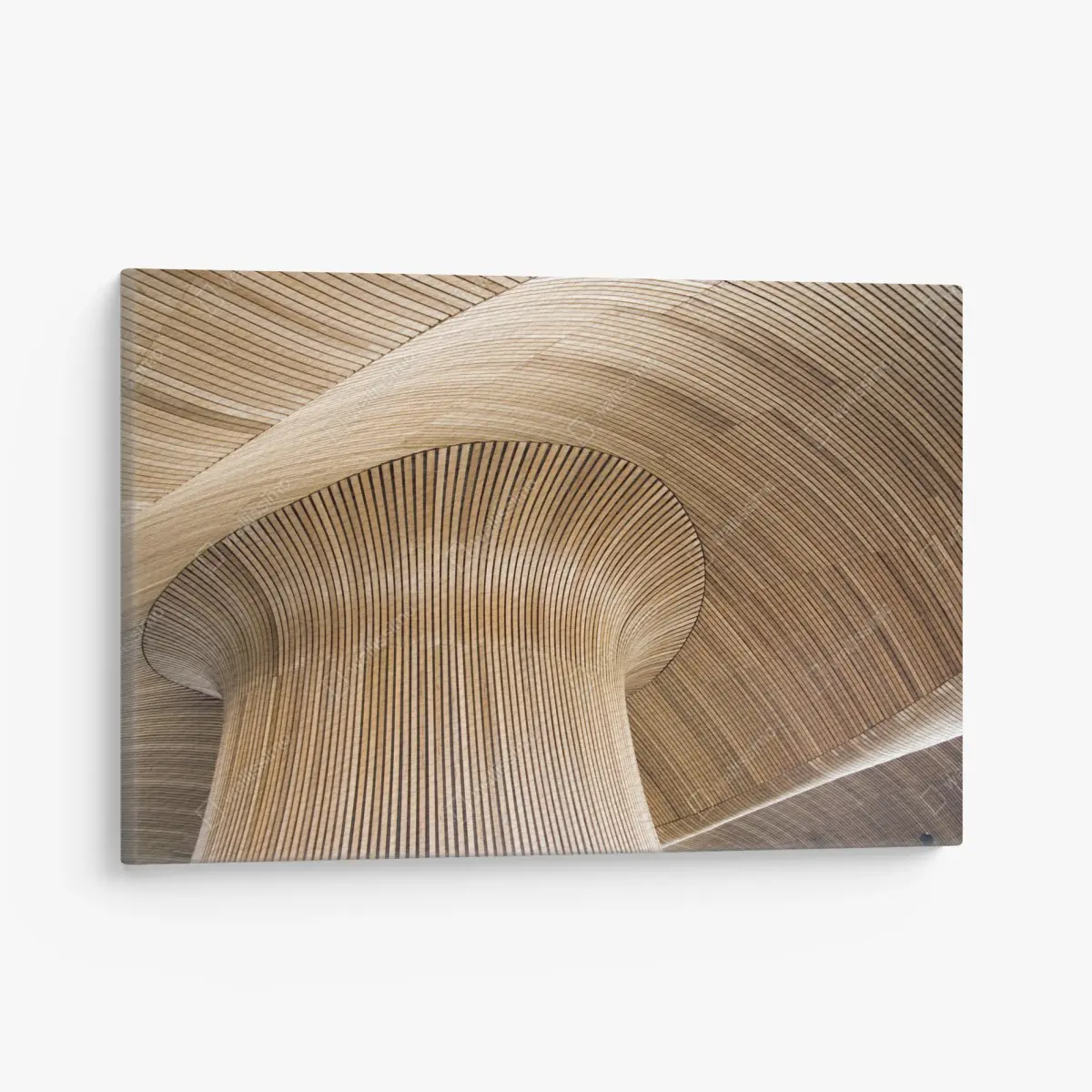 Canvas print sculptural wooden ceiling waves • Wallissimo®